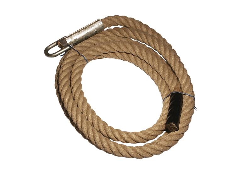 Klatretau av naturfiber 33 mm | 6,5 m Med taumansjett og hull til oppheng 