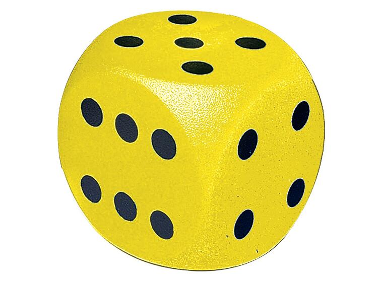 Terning Volley i skum med trekk 1 stk | gul | 16 x 16 cm 
