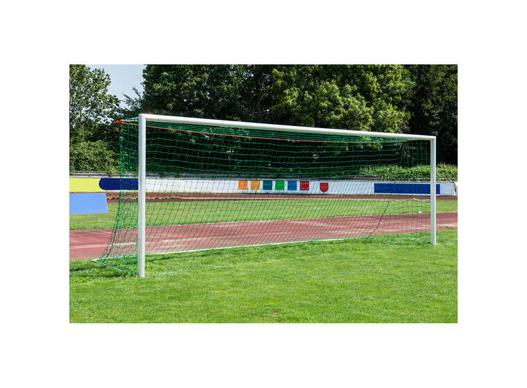 Fotballmål 11er | 7,32 x 2,44 m Oval profil | Bakkehylser | Sølv 