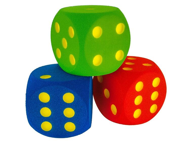 Terninger i skum (3) 3 stk | 16 cm skumterning 