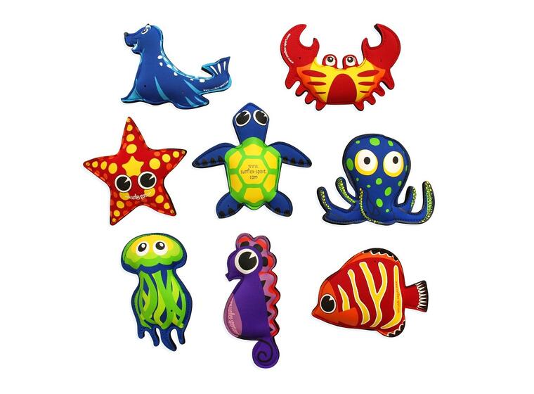 Plash Puppies Set Sett med 8 vannleker i neopren 