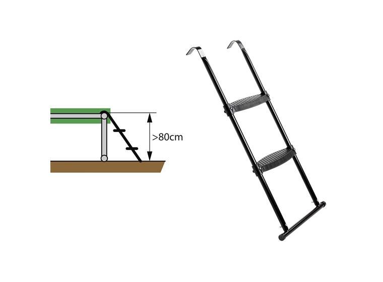 Stige til EXIT trampoline Rammehøyde 80 cm+ | Trampolinestige 