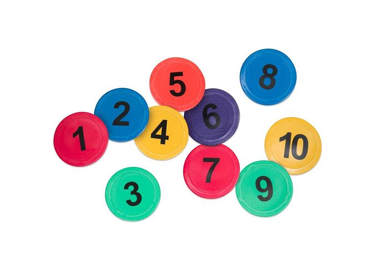 Gummiskiver med tall 1-10 Gulvmarkering med tall 