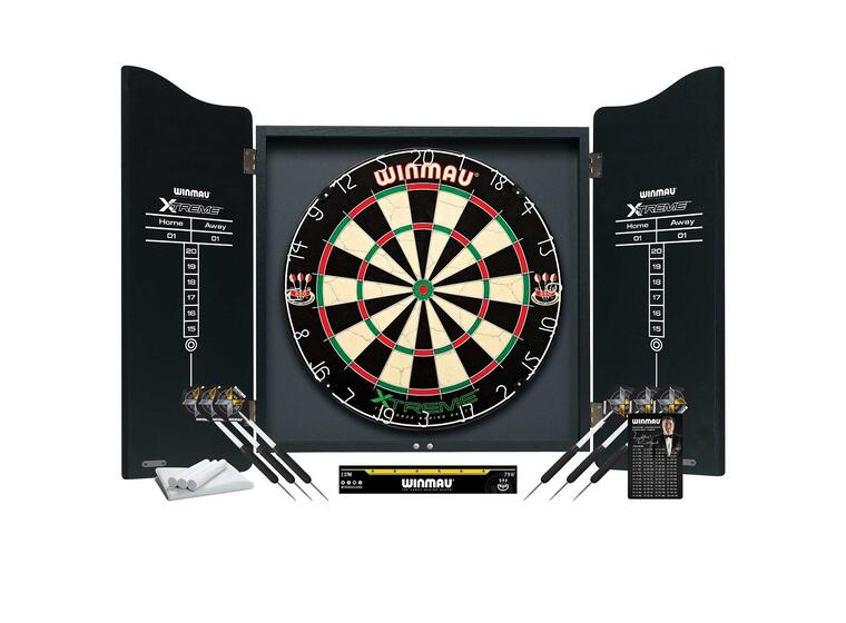 Dart Winmau Xtreme Turnerings dartskive med skap og piler 