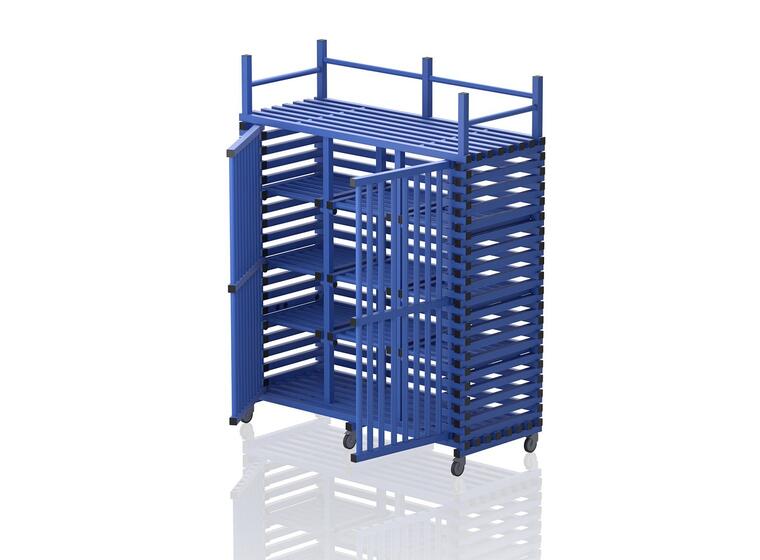 Oppbevaringsskap med topphylle Mega Blå | 176 x 76 x 227 cm 