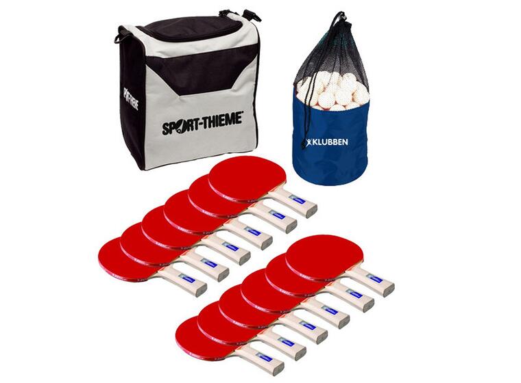 Bordtennissett Klubben 12 racketer | 144 hvite baller |  bag 