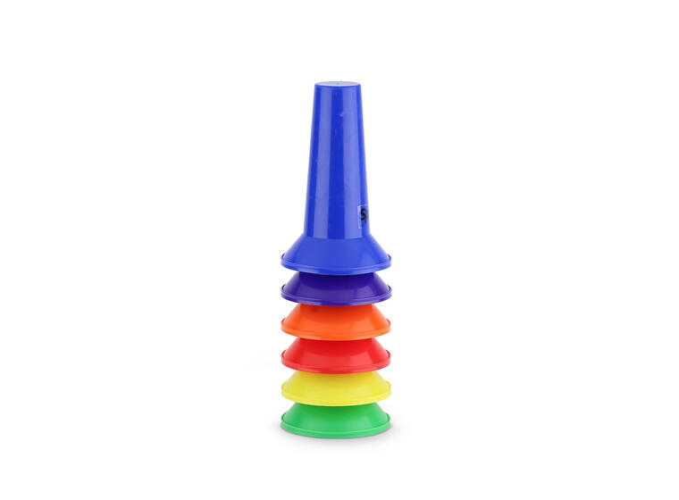 Markeringskjegler 6 stk | 16 cm Spordas | Assorterte farger 