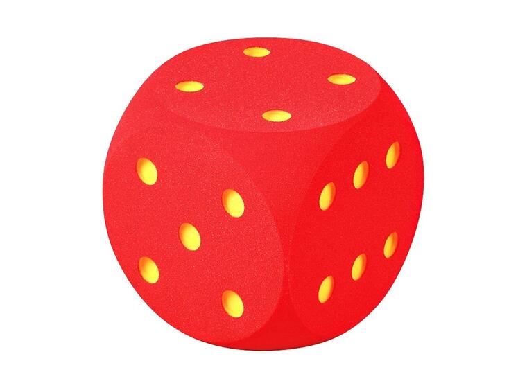 Terning i skum - Stor terning rød 1 stk | 30 cm skumterning 