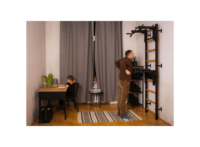 Ribbevegg BenchK 732B Svart Avtakbar pull-up| Høydejusterbar dip bar 