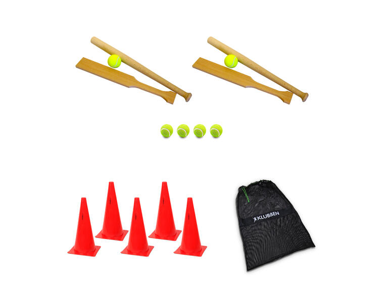 Slåballpakke liten Balltre, tennisballer, kjegler og nett 