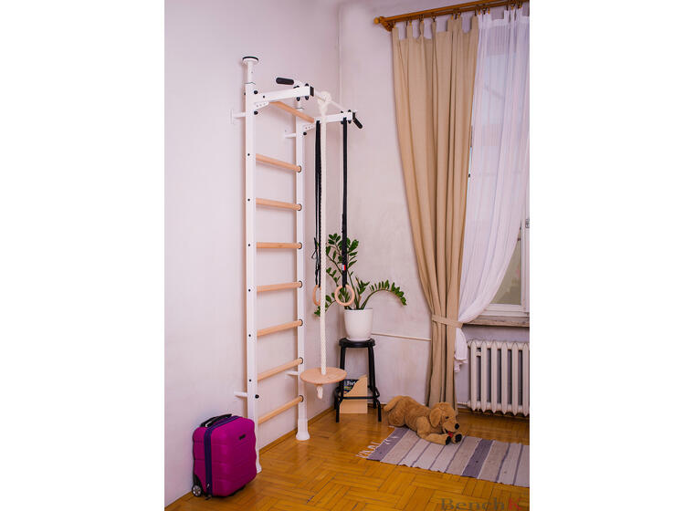 Ribbevegg BenchK 412 Hvit Pull-up | turnringer| husketallerken 
