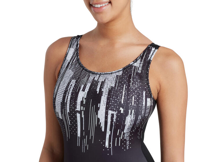 Shimmer Scoopback Badedrakt EU34 Zoggs | Svart/Flerfarget  | Ecolast 