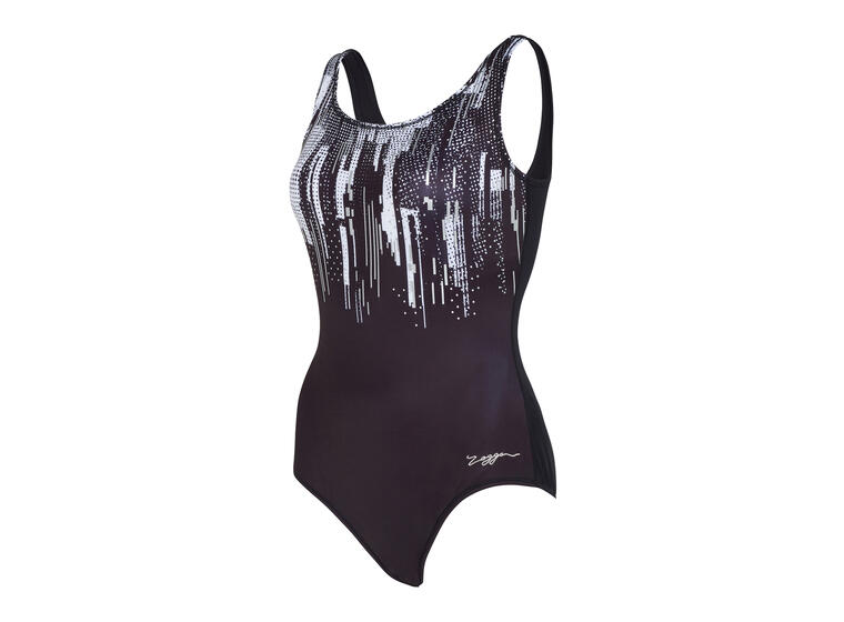 Shimmer Scoopback Badedrakt EU34 Zoggs | Svart/Flerfarget  | Ecolast 