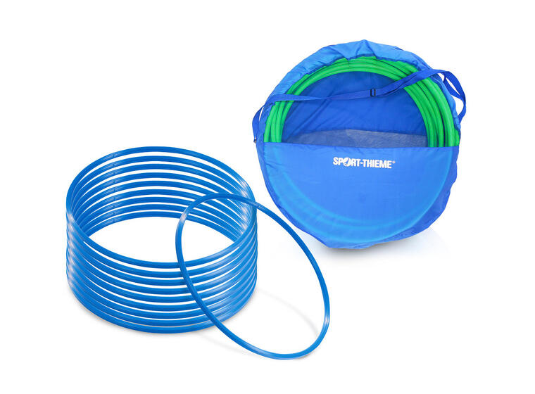 Gymnastikkringer Pvc 70 cm | Blå 70 cm | 10 stk med oppbevaringsbag 