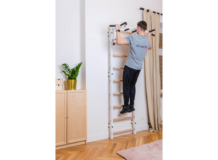 Ribbevegg BenchK 711W Hvit Juster- og vendbar pull-up stativ 