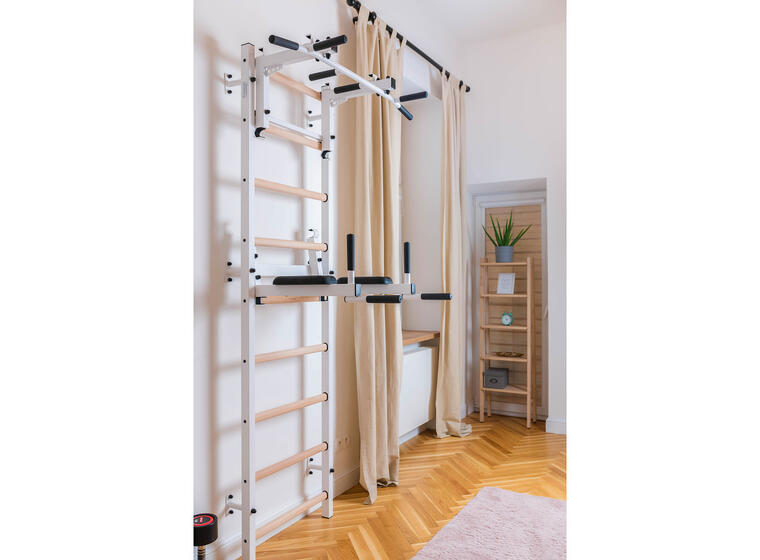 Ribbevegg BenchK 712W Hvit Avtakbar pull-up| Høydejusterbar dip bar 