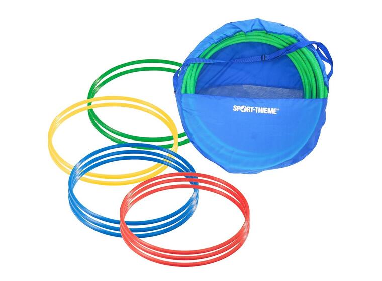 Gymnastikkringer Pvc 70 cm | Assortert 70 cm | 10 stk med oppbevaringsbag 