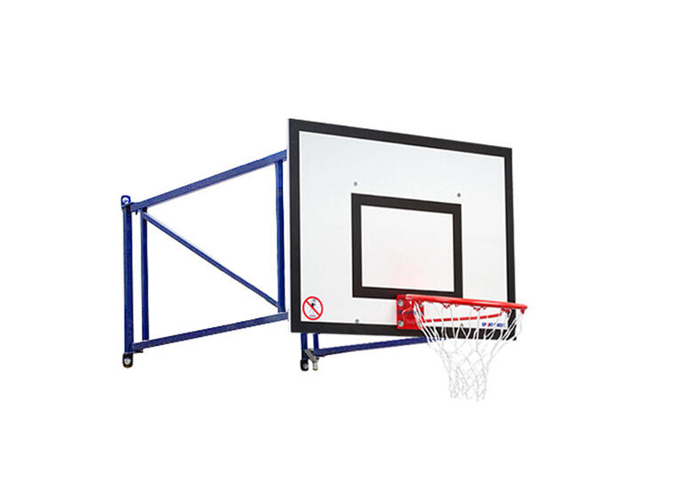 Vegghengt basketkurv foldbar Komplett | Til mur | Høydejustering 