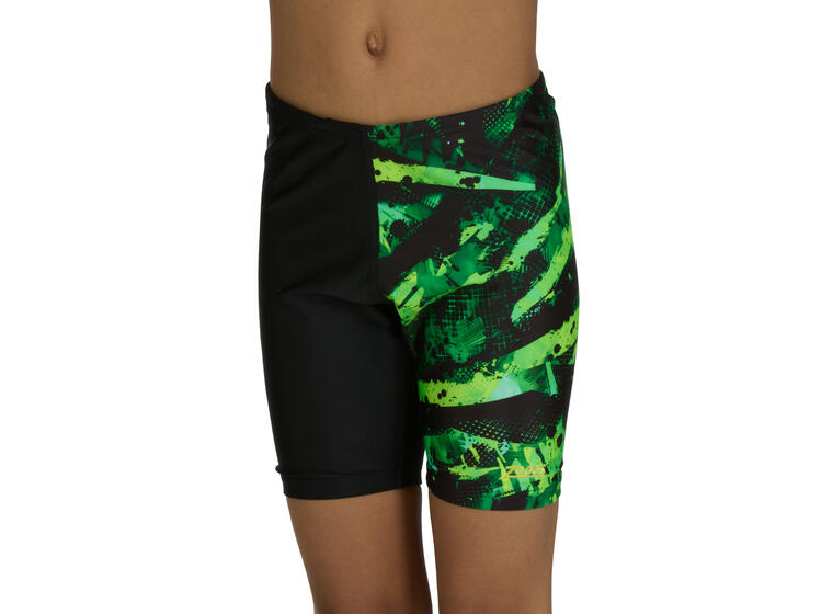 Greengame Mid Jammer Badebukse jr 128cm Zoggs | Svart/Grønn/Gul | Ecolast 