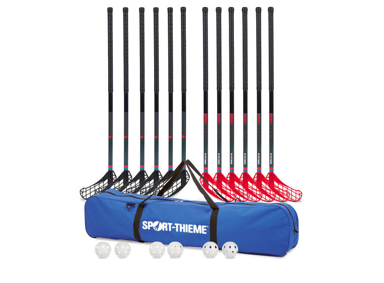 Innebandysett Rush 95 cm 12 innebandykøller | 6 baller | 1 bag 
