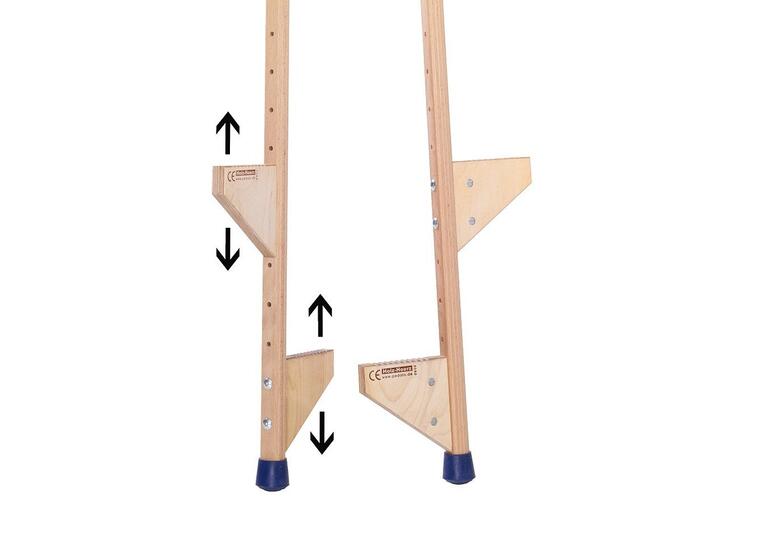 Stylter i laminert tre 170 cm, 1 par Justerbare fotstøtter 