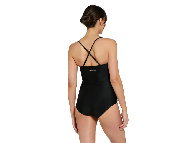 Moonstone Ruched Bandeau Badedrakt EU36 Zoggs | Svart/Flerfarget | Ecolast 