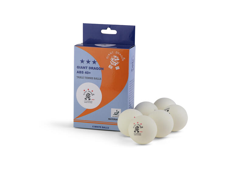 Bordtennisballer Giant Dragon ABS40+ 6 stk |  ITTF | Konkurranse 