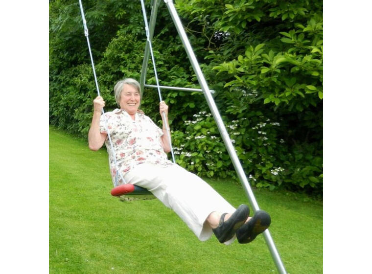 Hipster Swing huskesete | Ekstra bredt 40 cm sitteflate | Max 100 kg | Rød 