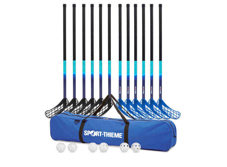 Innebandysett Captain 85 cm 12 innebandykøller | 6 baller | 1 bag 