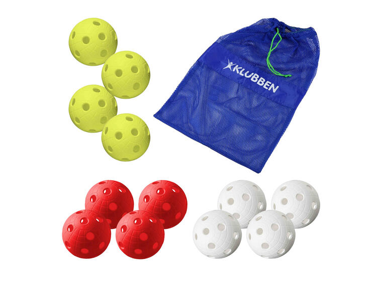 Innebandyballer Crater Unihoc 12 stk med nett | Matchball | IFF | 