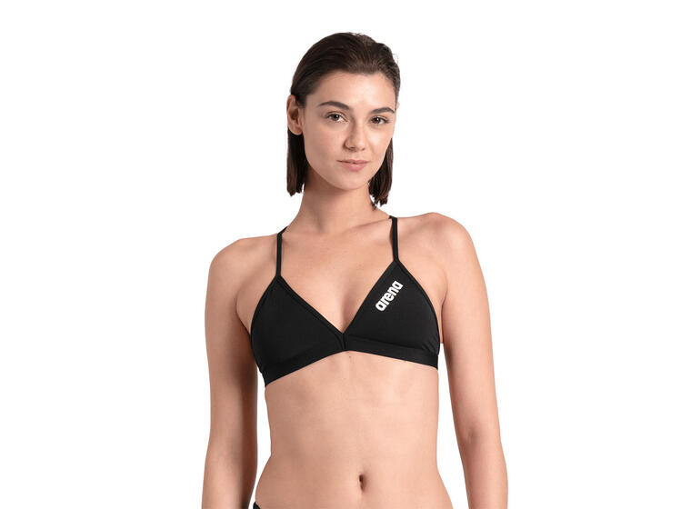 Solid Tie Back Bikini Topp 30 Arena | Svart | MaxLife ECO 