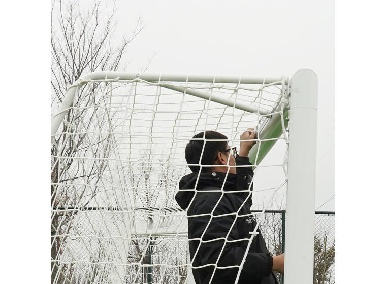Fotballmål  7er | 5x2 | Hjul 360 grader Hvitt | Rund profil | Nett 