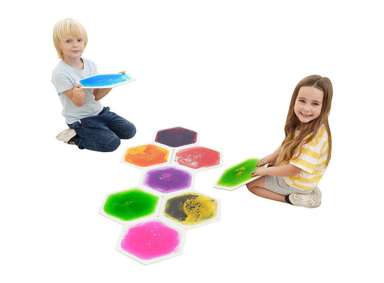 Sensoriske gulvfliser sekskant -  9stk Geleplater Hexagon | 33 x 33 cm 