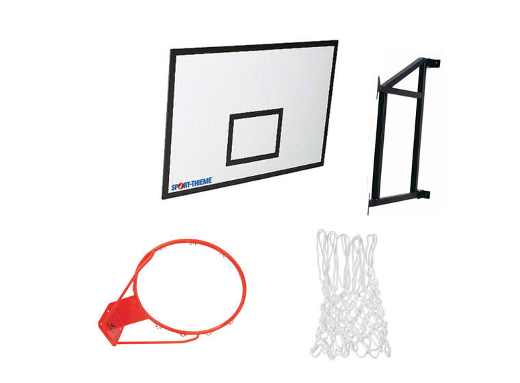 Basketballsett med kurv, nett  og plate Inkludertt veggoppheng med 120 cm utheng 