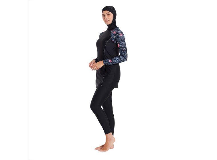 Dusk Modesty Suit Side Cut Burkini 42 Zoggs |  Svart/Flerfarget | Elastomax 