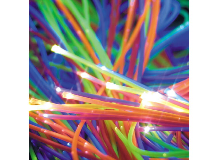 Fiberoptikk UV 100 tråder 200 cm | Lyskilde inkludert 
