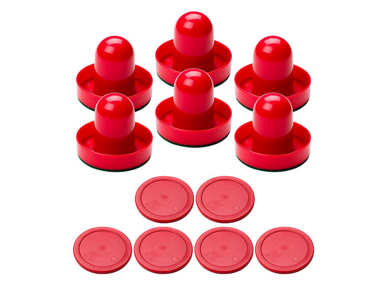 75 mm Airhockey pusher Standard Sett med 6 skyvere og 6 pucker 
