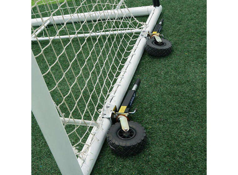 Fotballmål 11er | Hjul 360 grader Hvitt | Rund profil  | 7,32x2,44 m 