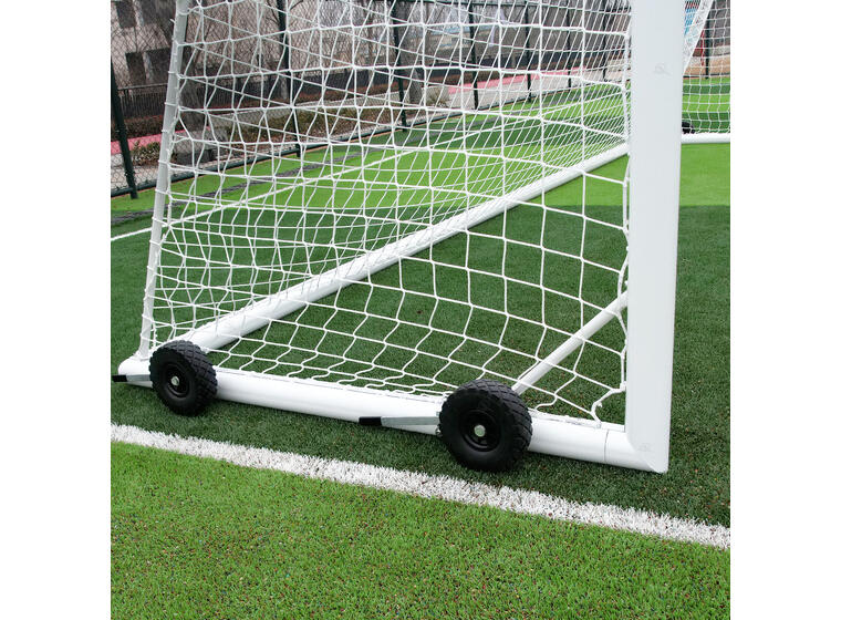 Fotballmål  7er | 5x2 | Løftehjul Hvitt | Rund profil | Nett 