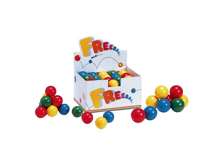 Freeball 6,5 cm - ass.farger 24 stk. | Lett gummiball | Lateksfri 