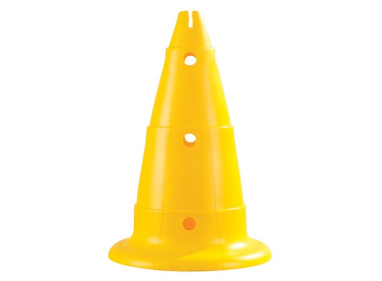 Markeringskjegler med hull | 50 cm 2 stk gule kjegler 