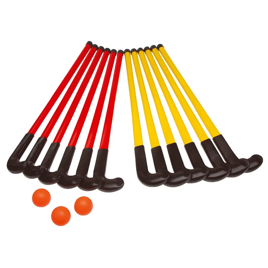 Landhockey School sett 12 køller og 3 baller 