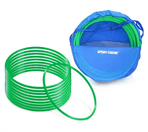 Gymnastikkringer Pvc 60 cm | Gr&#248;nn 60 cm | 10 stk med oppbevaringsbag
