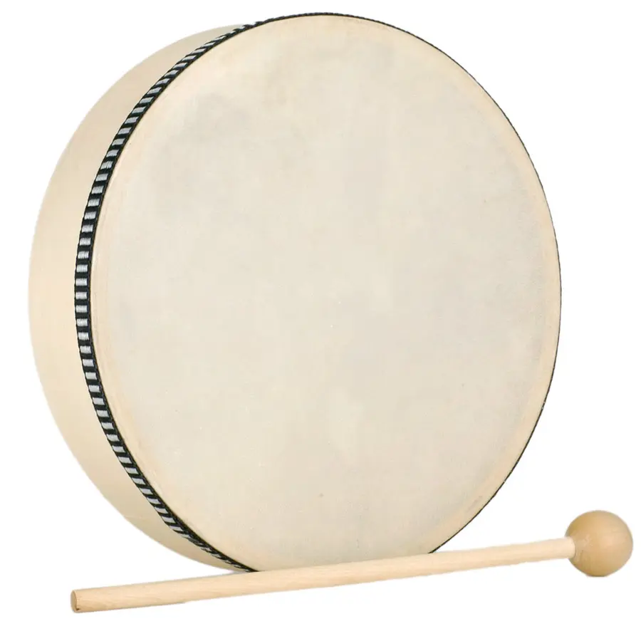 Tromme med kølle Håndtromme 22 cm i diameter 