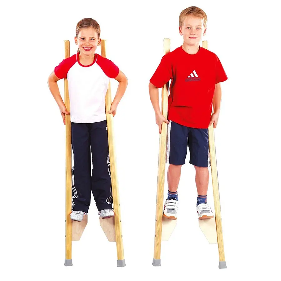 Stylter av tre 140 cm, 1 par Justerbare fotstøtter 
