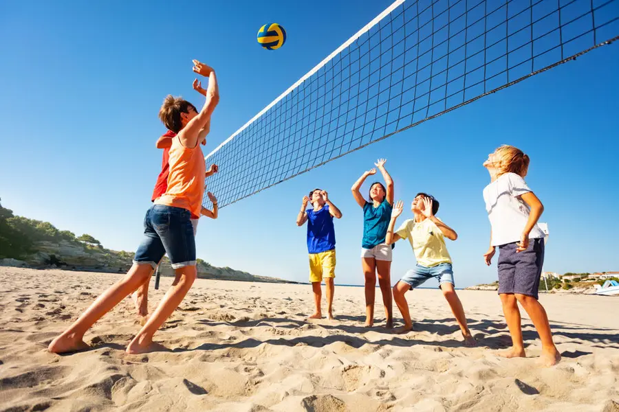 Sandvolleyball-sett SunVolley LC+ Nett 9,5 m | Stolper | Banemarkering+ 