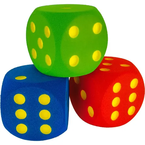 Terninger i skum (3) 3 stk | 16 cm skumterning