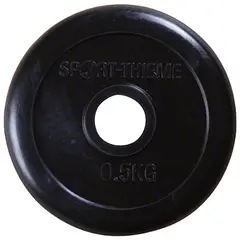 Vektskive Gummiert 0,5 kg sort Hull: 30 mm | Par | 2 stk