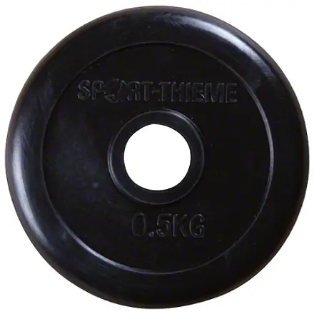 Vektskive Gummiert 0,5 kg sort Hull: 30 mm | Par | 2 stk 