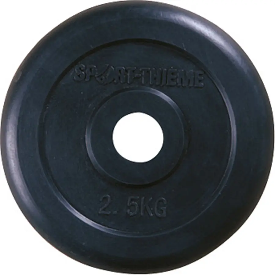 Vektskive Gummiert 2,5 kg sort Hull: 30 mm | Par | 2 stk 